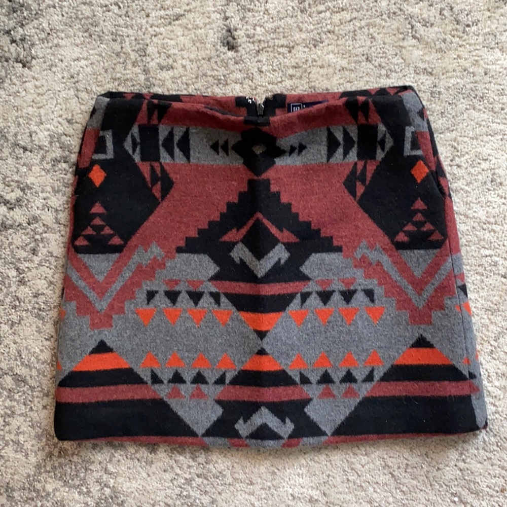 🌶 GAP Wool Tribal Print Mini Skirt 0